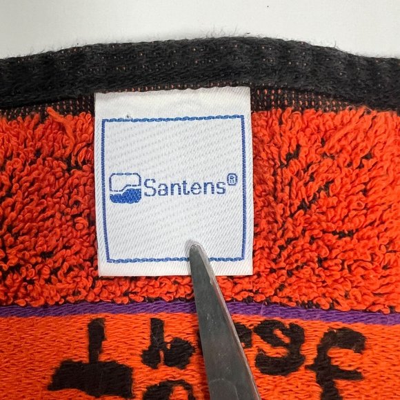 Santens Halloween Hand Towel Black with Orange Pumpkins 1 piece 15" x 10" - Picture 3 of 6